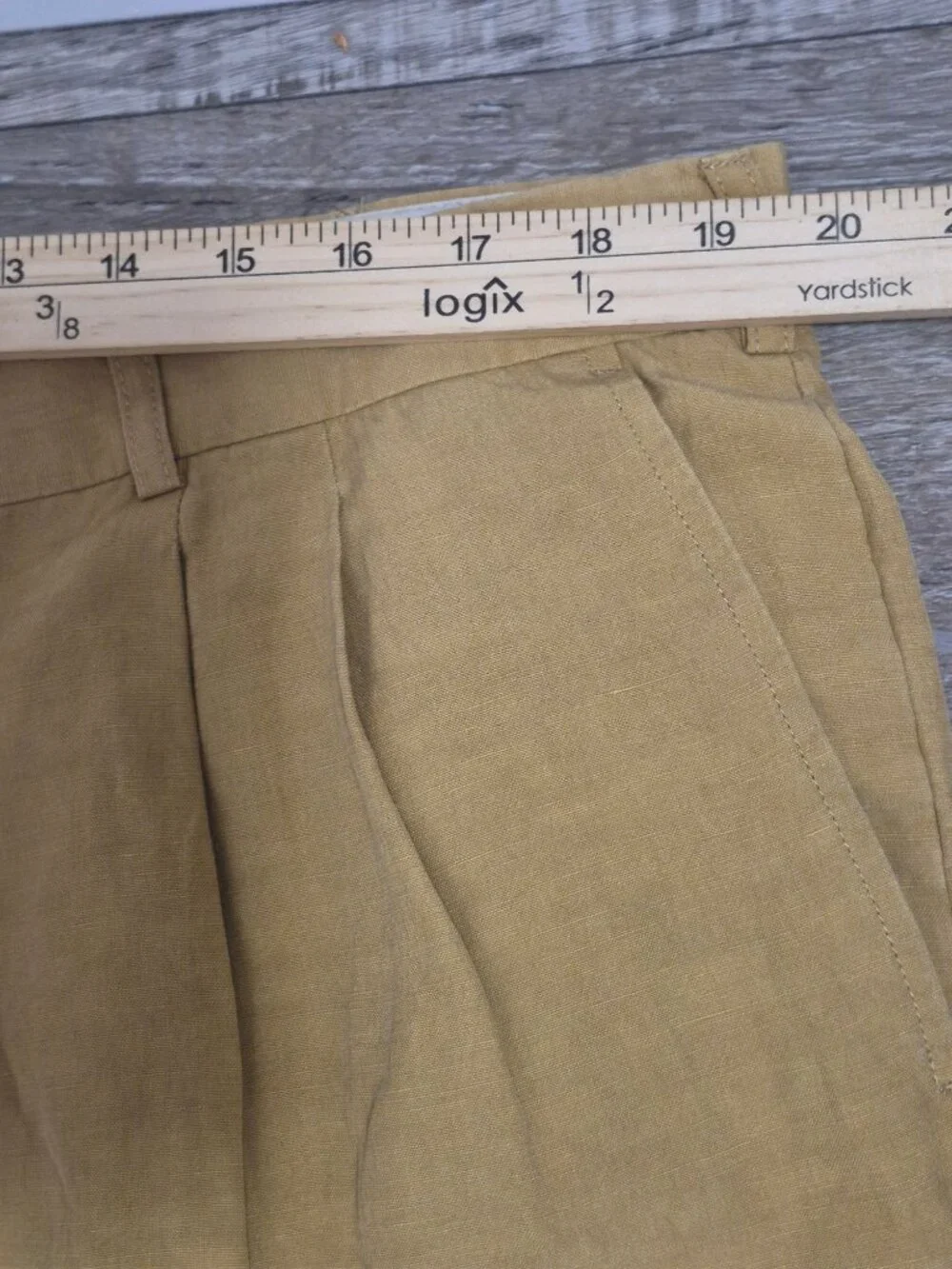 Hickey Freeman Collection Mens Dress Pants 40 Mustard Pleated Wool Silk  Italy